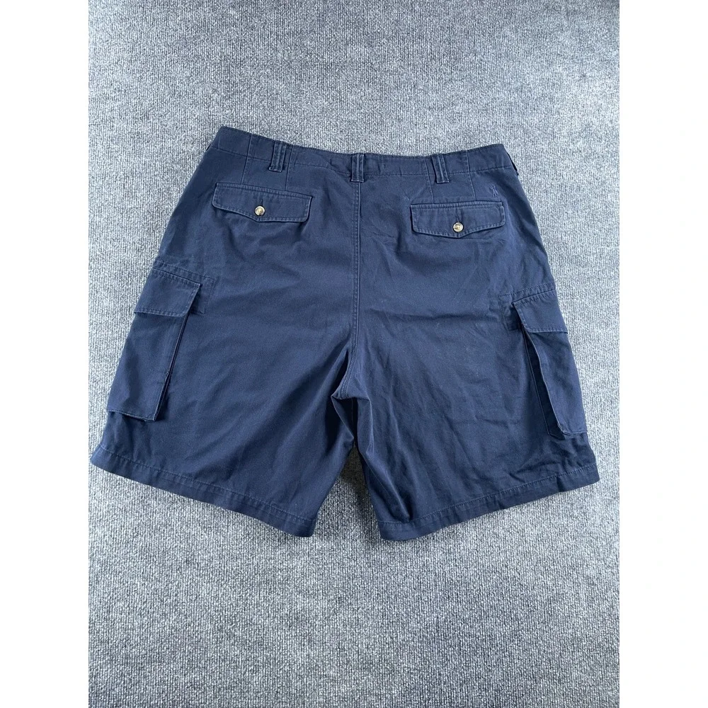 Polo Ralph Lauren Mens Navy Blue Relaxed Fit Cargo Shorts Size 40 Cotton Utility